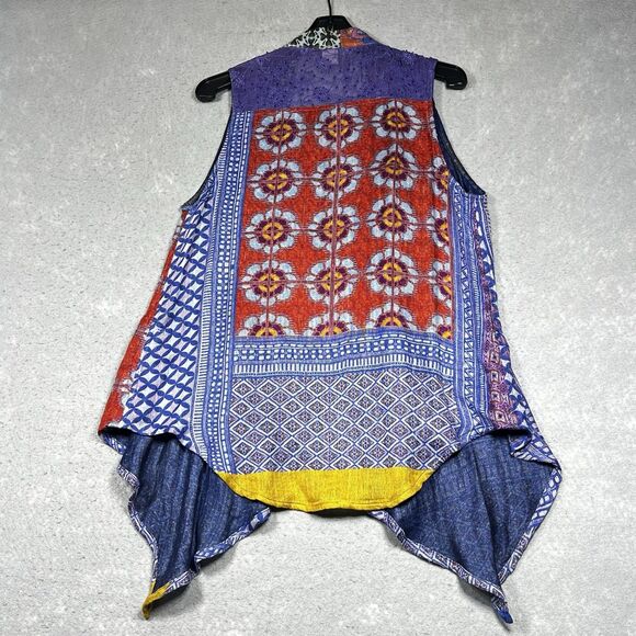 Anu Cardigan Womens Size Small Multicolored Draped Open Front Vest Cardigan - Picture 7 of 11
